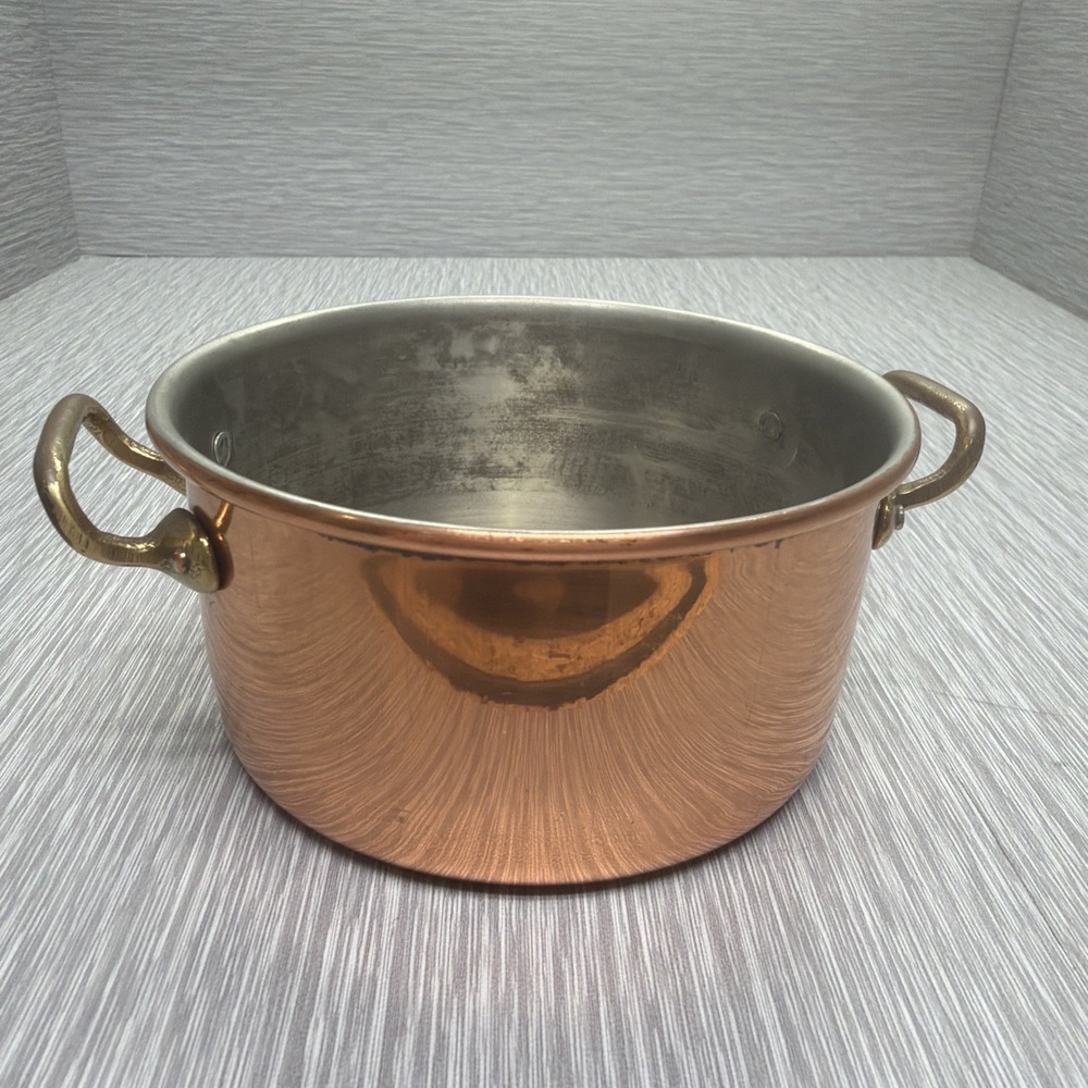 Mini Copper Pot Made in Portugal‎ Small Decorative Sauce Pot with Handles A2